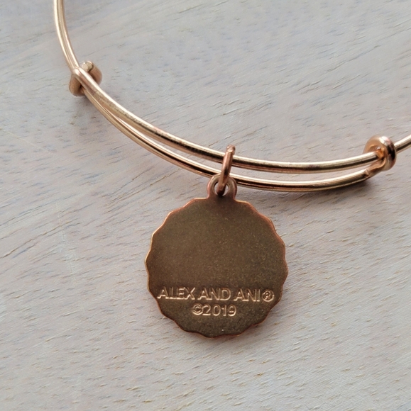 Rose Gold and Black Alex and Ani Bangle - Picture 2 of 3